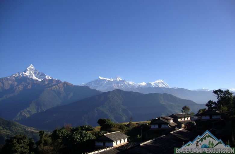 Phedi to Dhampus trek map, altitude with Pokhara to Phedi distance