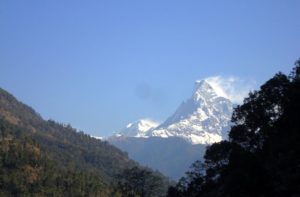 Fishtail mountain from Birethanti - Nayapul to Tikhedhunga distance, weather & altitude of Tikhedhunga Nepal