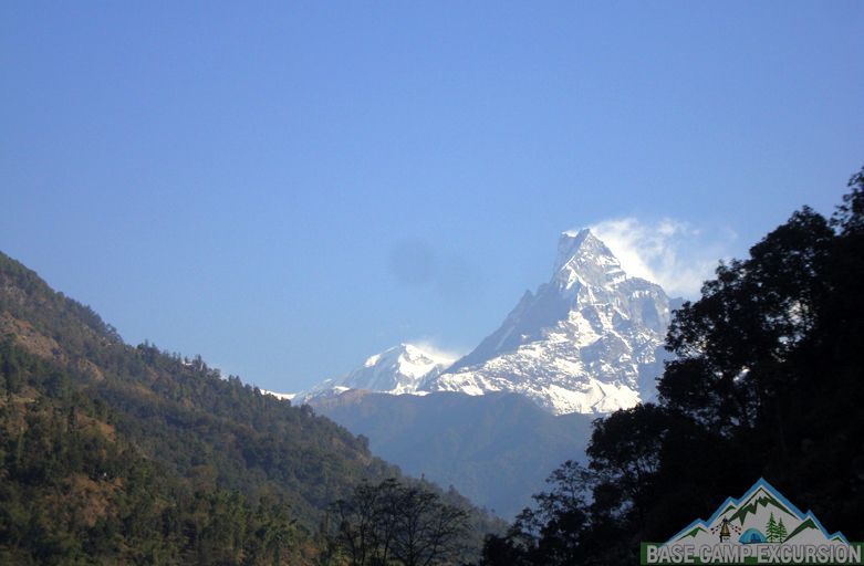 Fishtail mountain from Birethanti - Nayapul to Tikhedhunga distance, weather & altitude of Tikhedhunga Nepal