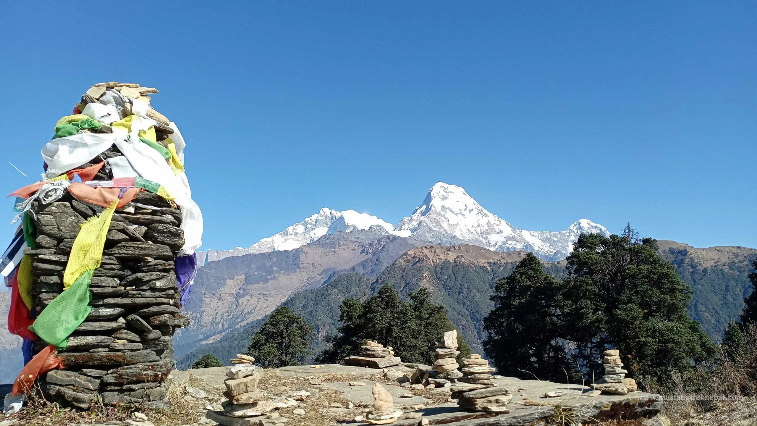Annapurna region Ghorepani poon hill yoga trek Nepal